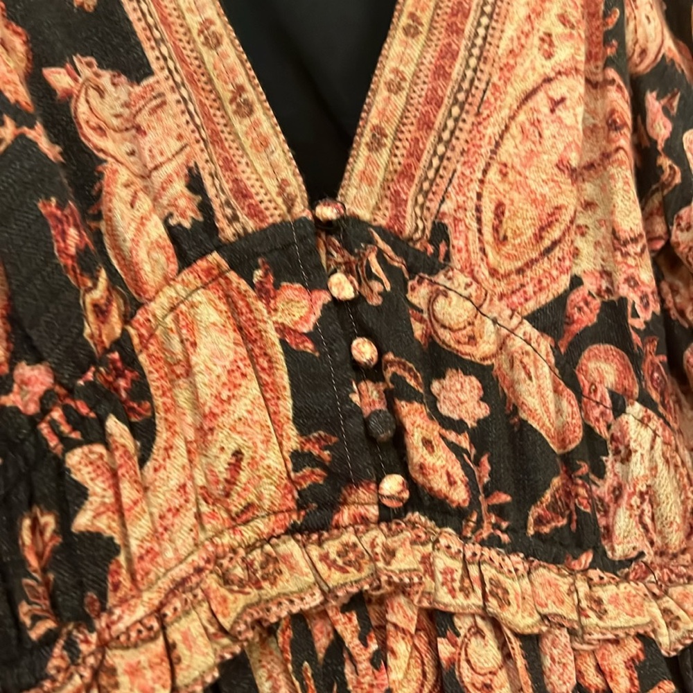 Hemant & Nandita Puff Sleeve Button Front Shirt D… - image 2